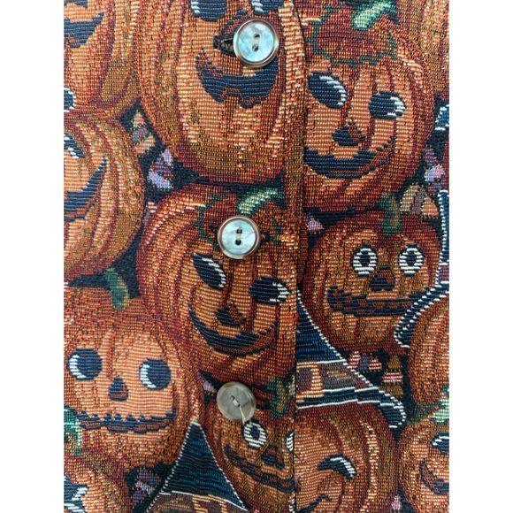 Vintage Mirrors Embroidered Pumpkin Vest Women’s Size Large - Picture 3 of 5